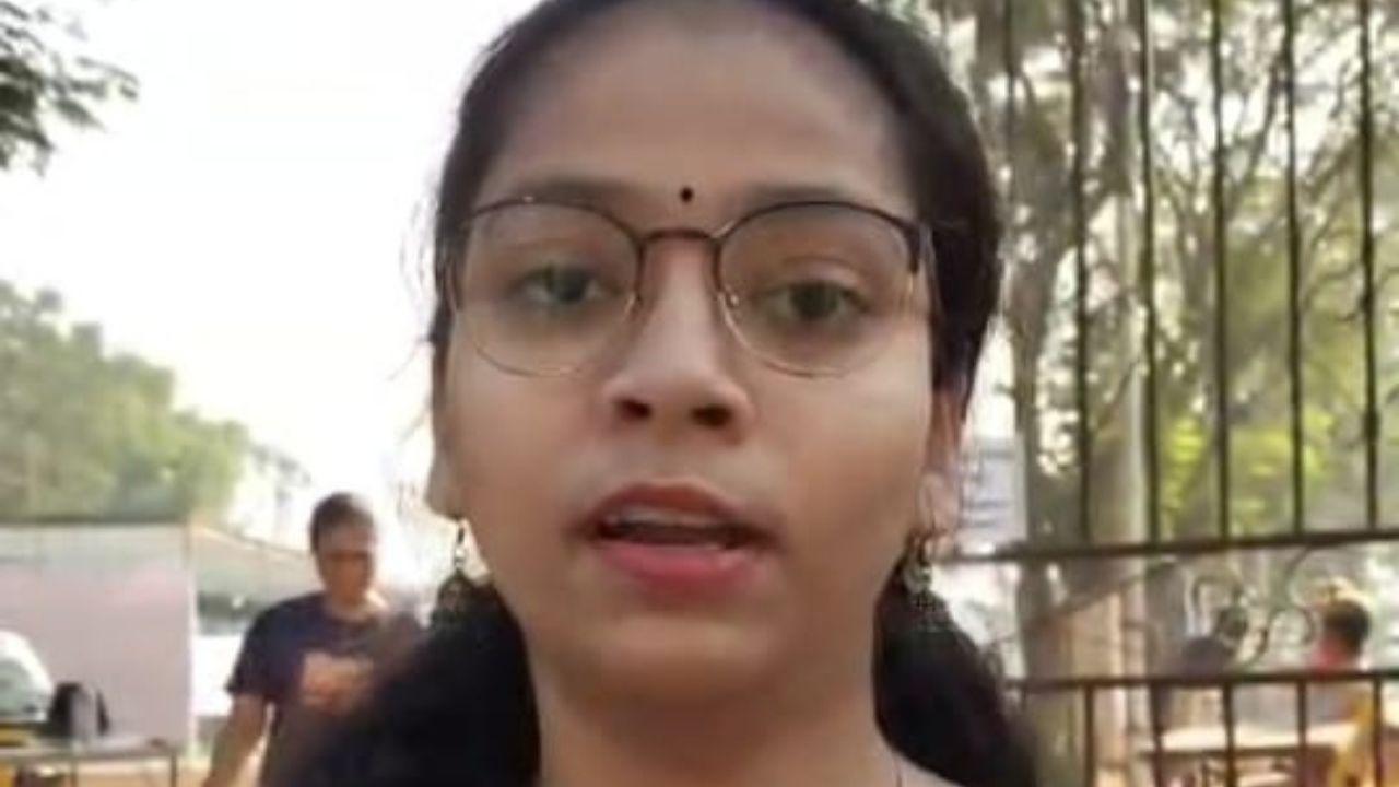 Nandini Keluskar, 21, a first-time voter said she could have voted in 2022, but as elections were not held then, she voted for the first time today from S Ward (Ward No 111) (PIC/Ritika Gondhalekar)