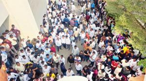  Thousands gather at Baramati Medical College to mourn Ajit Pawar's death