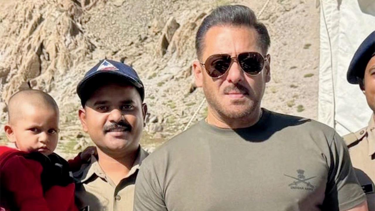 Salman Khan on the sets of ‘Battle of Galwan’. PICS/INSTAGRAM
