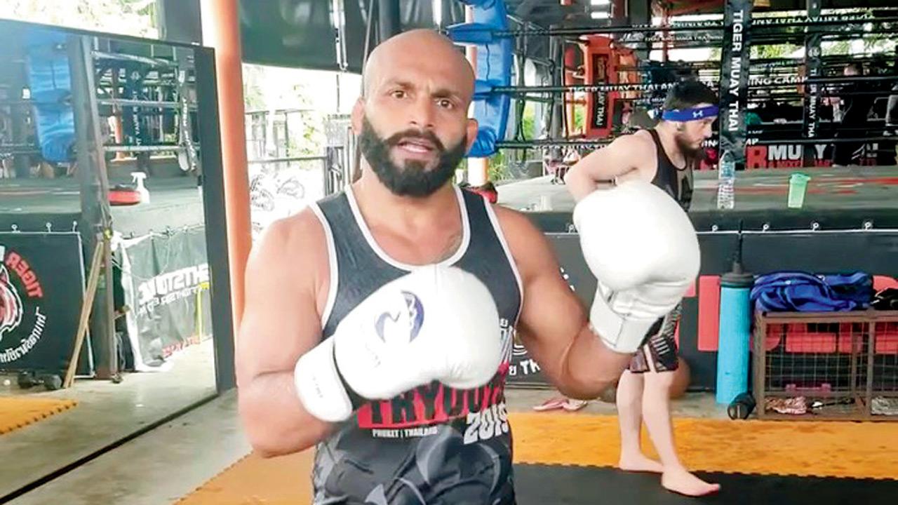 Chaitanya Gavali at an MMA bootcamp in Phuket