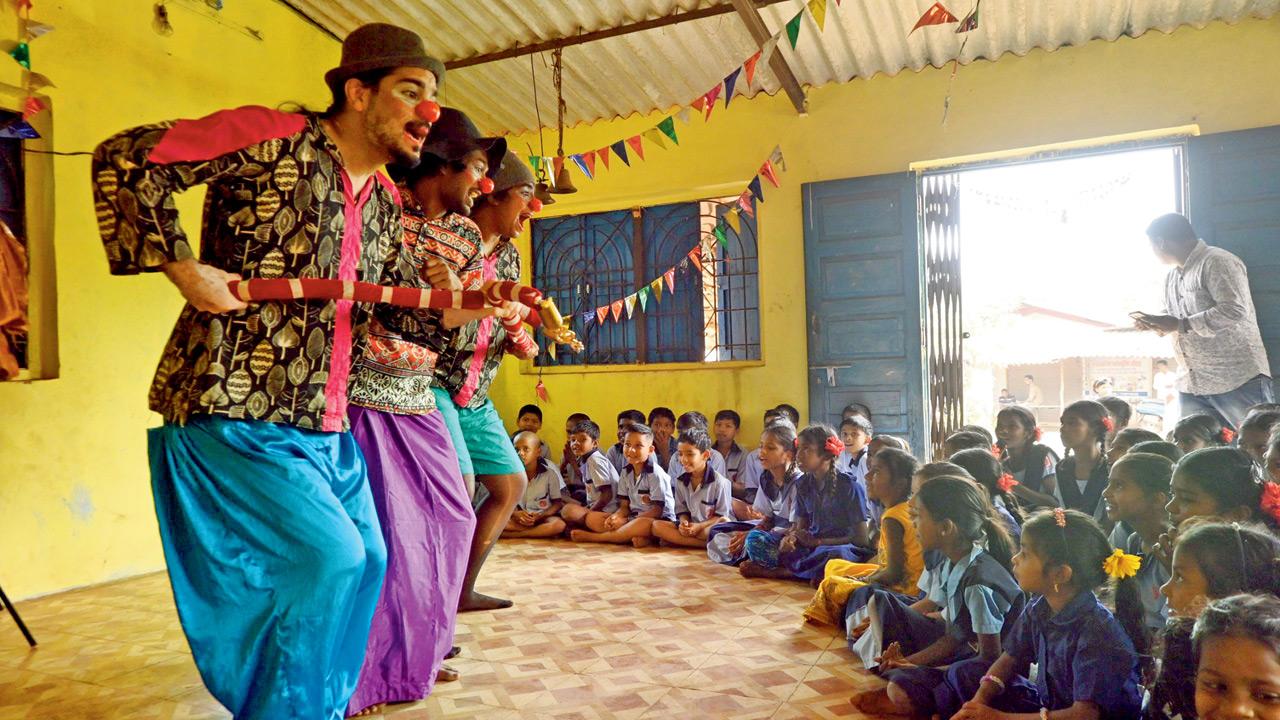 A moment from a performance. Pics Courtesy/Clowns without borders India