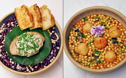 Egg Crab Meat and Amrud Bhalla Golgappe