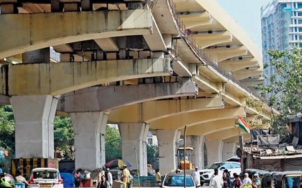  Pillars are being constructed in the central portion of the northbound carriageway. Representational image