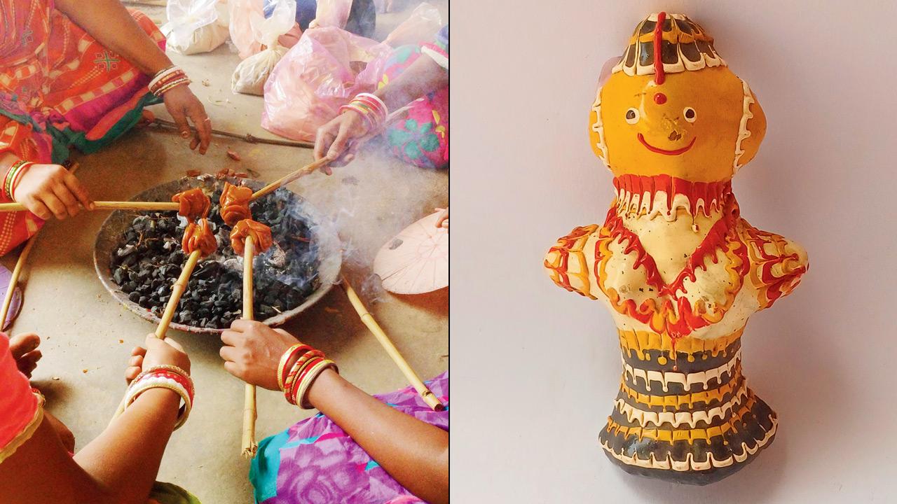 The process of making lac dolls and a finished lac doll