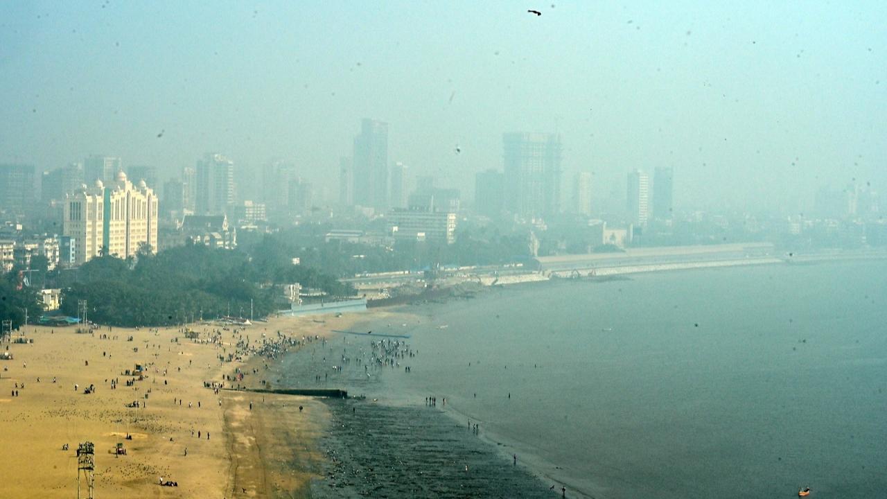 Clear winter day in Mumbai, but air quality remains moderate
