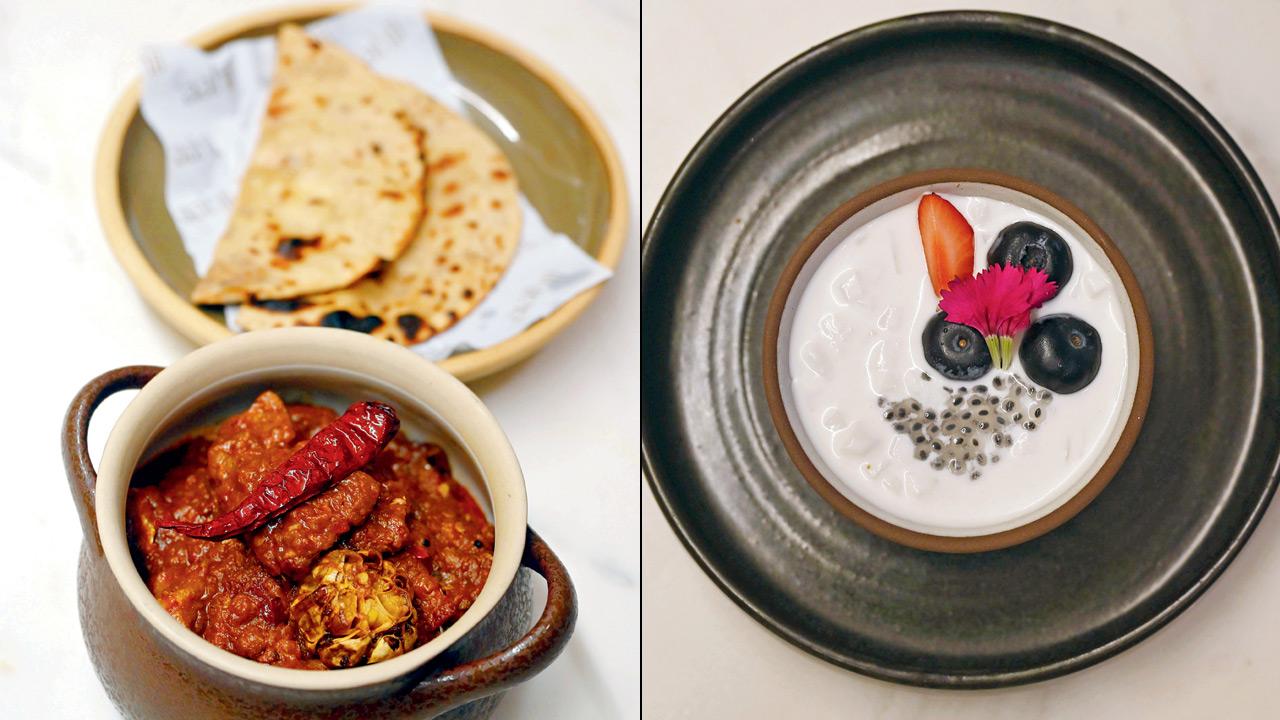 Champaran Mutton with Pickle Sattu Paratha and Nariyal Pannacotta