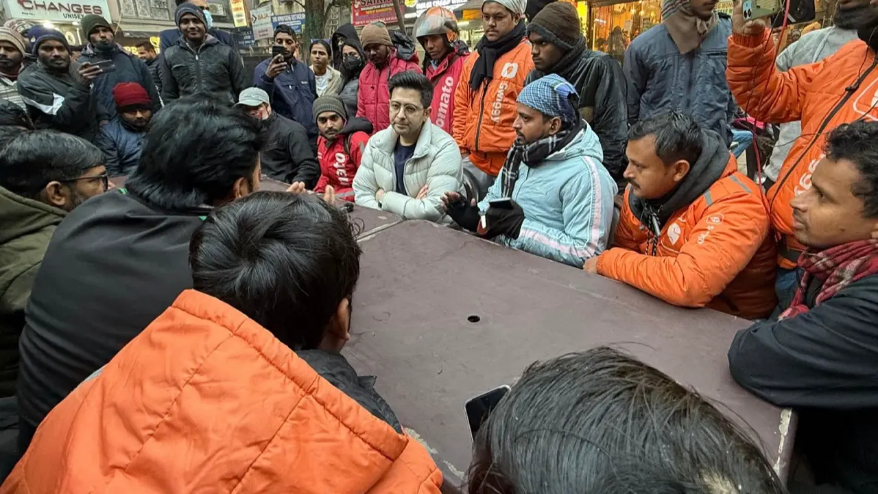 Raghav Chadha slams exploitation of Zomato, Swiggy and Blinkit workers