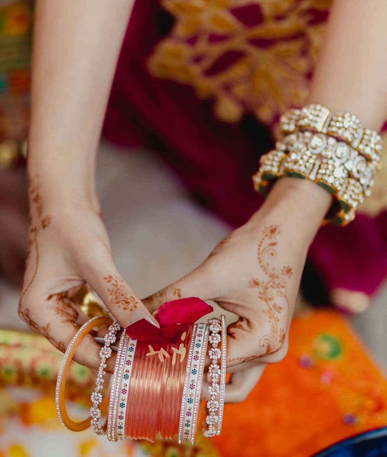 <p>As the soiree comes to an end, the actress has been sharing glimpses from her pre-wedding ceremony. She has now shared pics of her vibrant choora ceremony.&nbsp;</p>