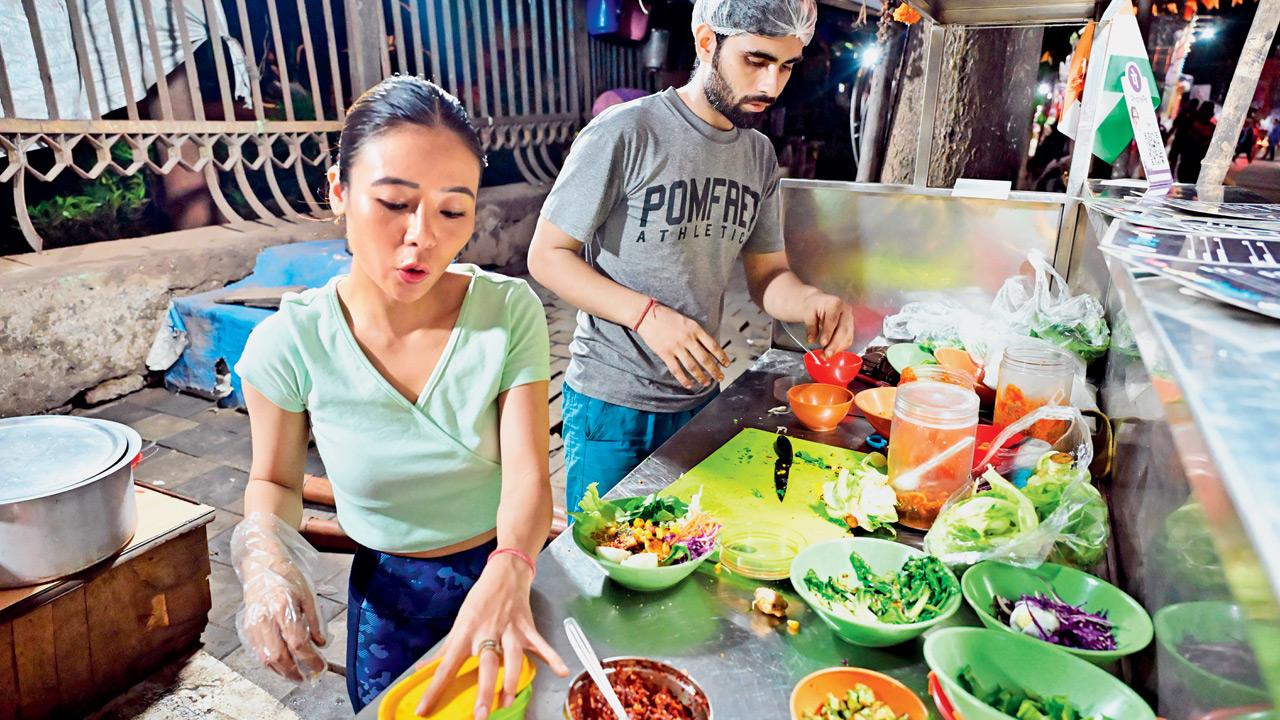 Priya Lepcha and Rohit Kandal at their Versova stall. FILE PIC/SHADAB KHAN