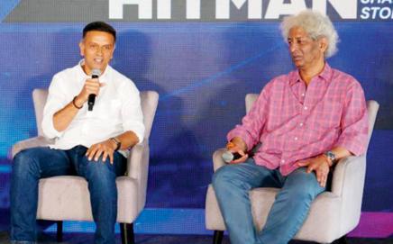 Rahul Dravid (left) and author R Kaushik at KSCA, Bengaluru
