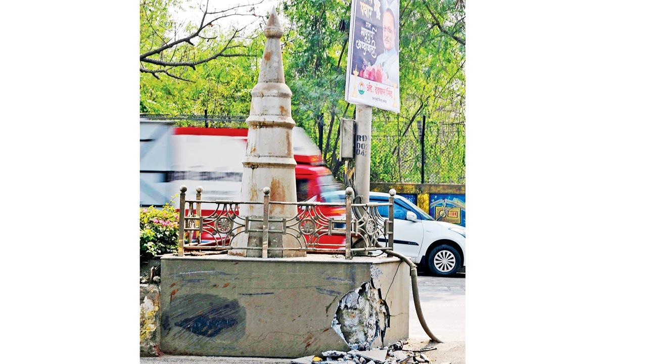  The spot near the Gorai bus depot in Borivli, where the Honda City rammed into a road divider