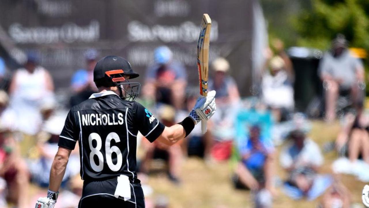 Fellow opening batsman Henry Nicholls garnered 62 runs off 69 deliveries, which was laced with eight boundaries (Pic: X/@ICC)