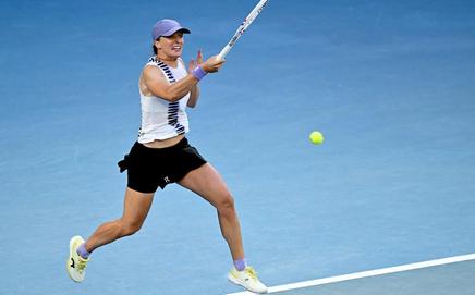 Poland's Iga Swiatek hits a return to Australia's Maddison Inglis during their women's singles match on day nine of the Australian Open tennis tournament in Melbourne. Pic/AFP