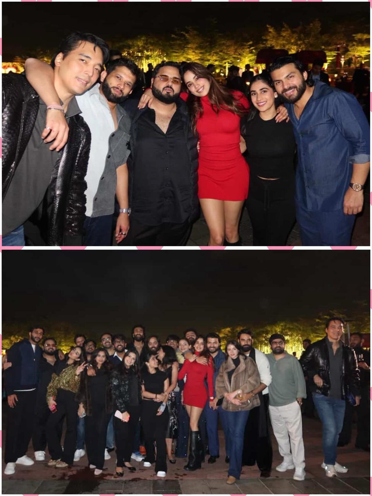 <p>Janhvi Kapoor is seen posing with her friends and enjoying a gala time at seemingly a concert. In one of the pictures from the collage, her boyfriend, Shikhar Pahariya, is seen holding her close.</p>