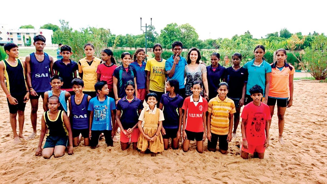 Santhi Soundarajan (sixth from right, standing) and Sapan Saran (fifth from right, standing) at a training session in Mayiladuthurai, Tamil Nadu. PIC COURTESY/SAPAN SARAN
