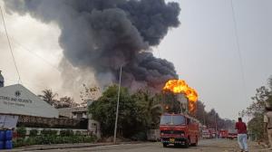 Major fire at Pawane MIDC engulfs four industrial units; no injuries reported