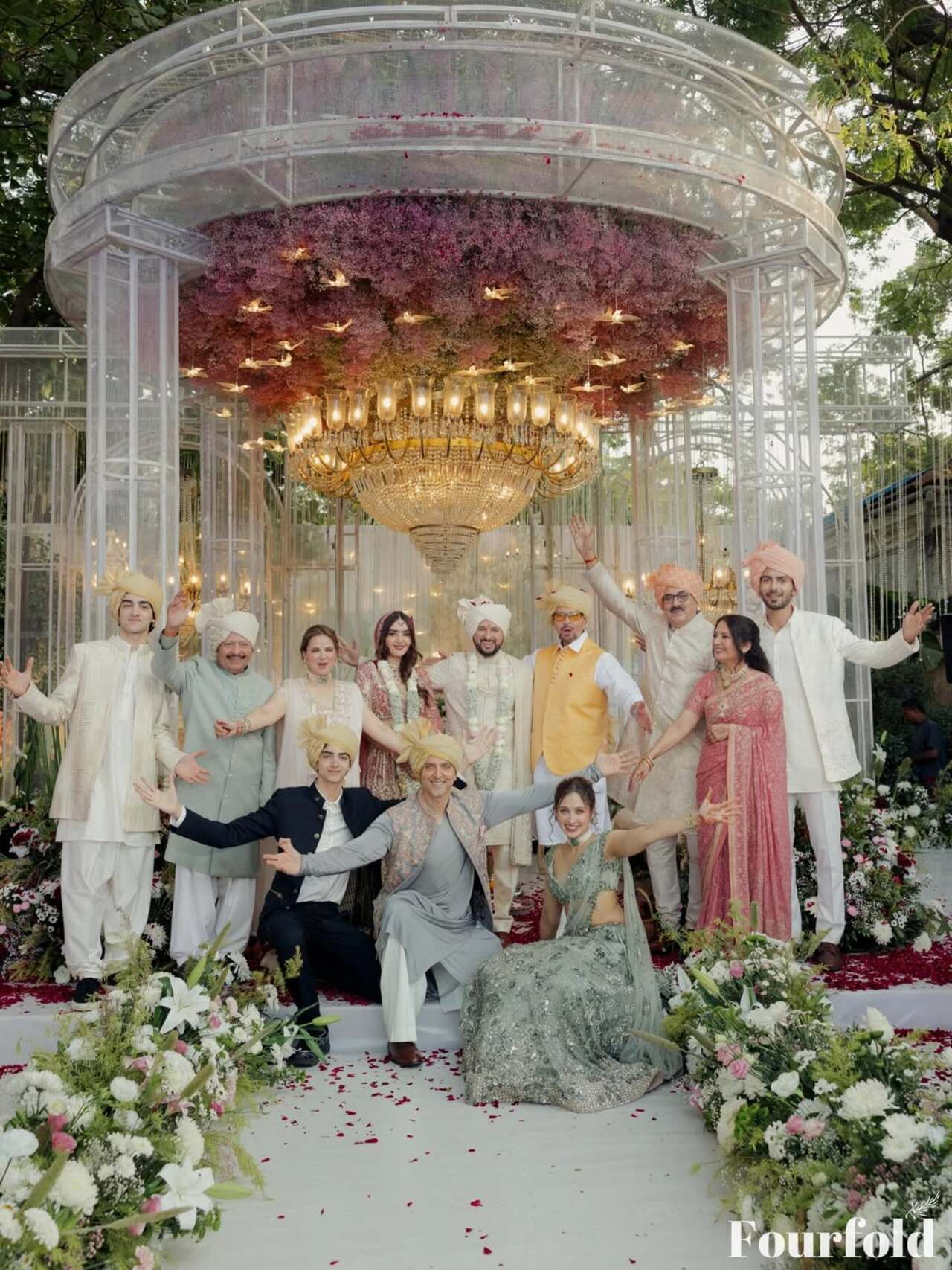<p>A grand family picture as they welcome the bride to the family</p>