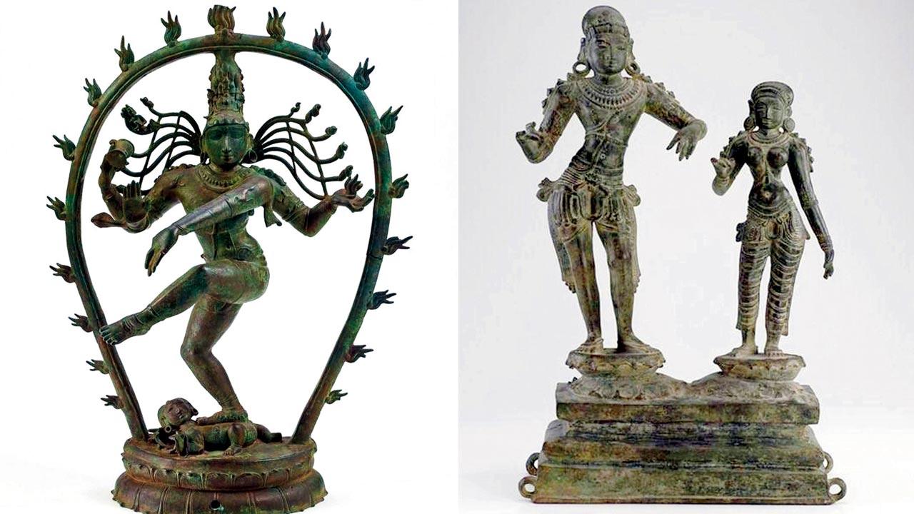 The Nataraja bronze sculpture; (right) Saint Sundarar with Paravai. Pics/By Special Arrangement