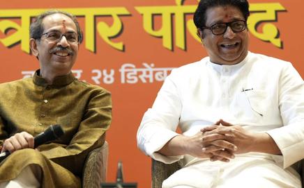 The two leaders met at Raj Thackeray’s residence, ‘Shivtirth’. File Pic/X