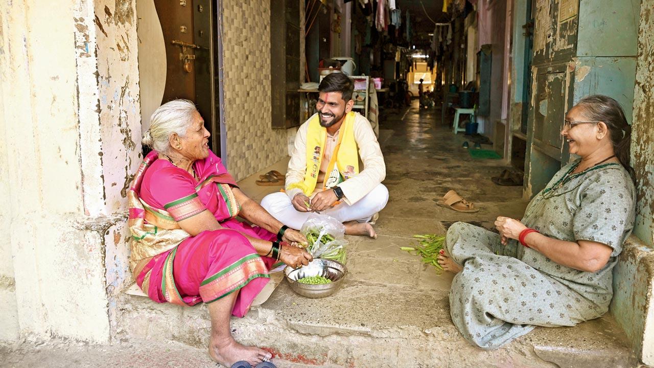 After years of social service, Omkar Pawar decided to enter the political fray in Lower Parel for the first time. Pic/Ashish Raje