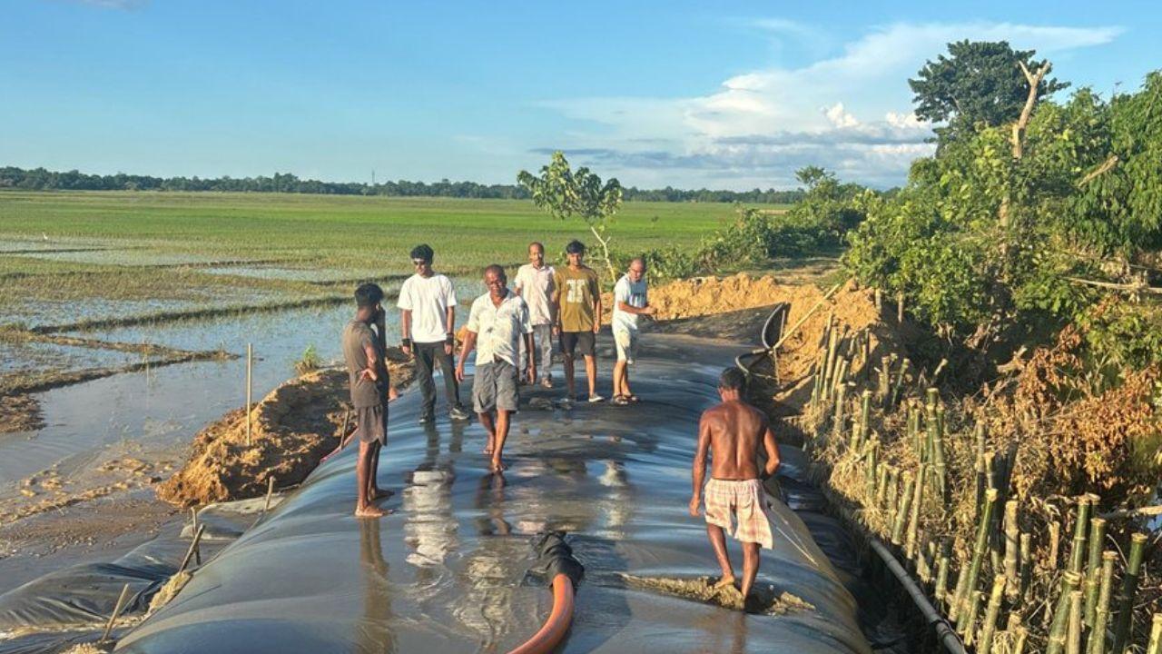 Application of modern methods like geo bags and geo tubes has sped up the work and is helping us close the critical gaps. We are standing by every affected family until normalcy is restored," Sarma said