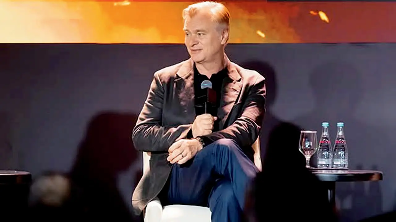 Mid-Day Opinion: Returning from The Odyssey dance! Filmmaker Christopher Nolan at a press conference in Mumbai. Pic/Instagram/@universalpicturesindia