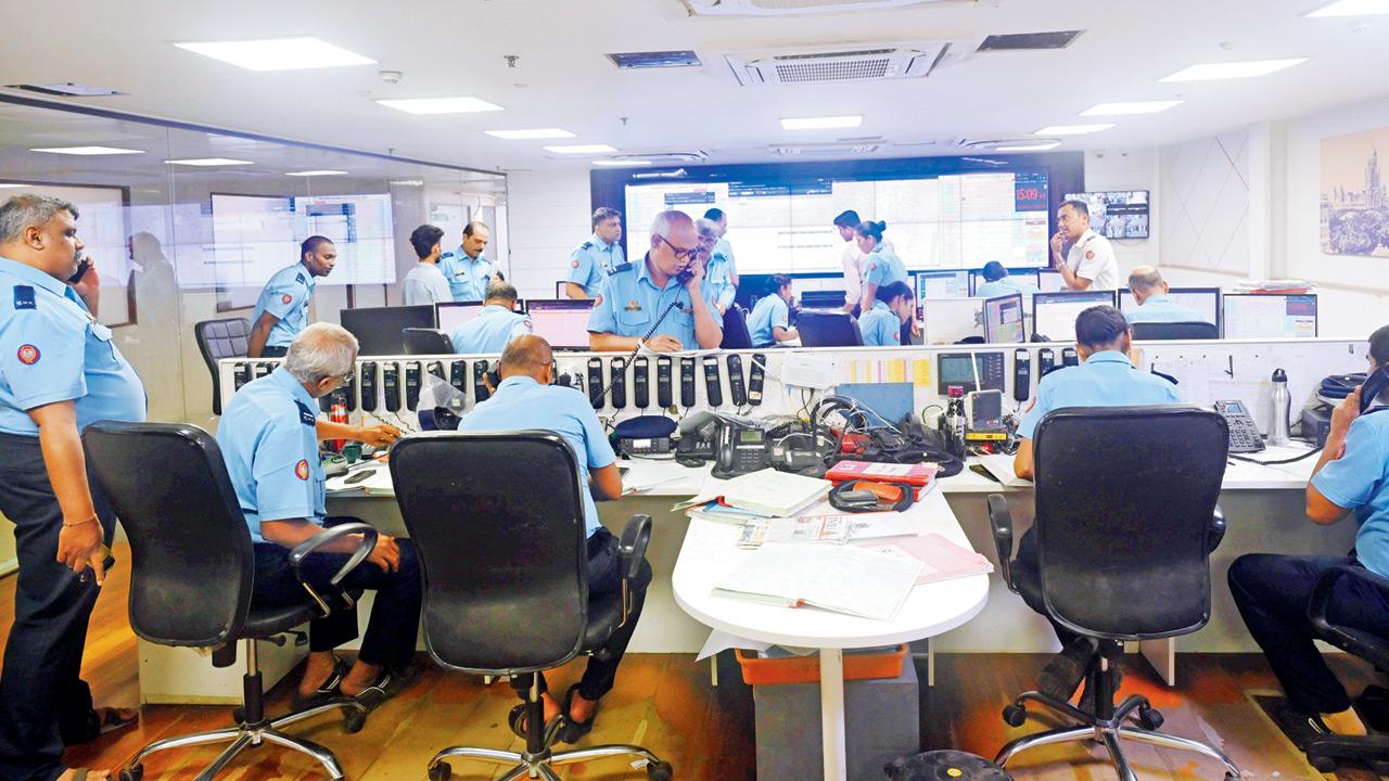 Inside the Mumbai Fire Brigade's monsoon emergency response Calls are received and verified at the Mumbai Fire Brigade’s control room in Byculla East on Monday. PICS/SAMEER SAYYED ABEDI