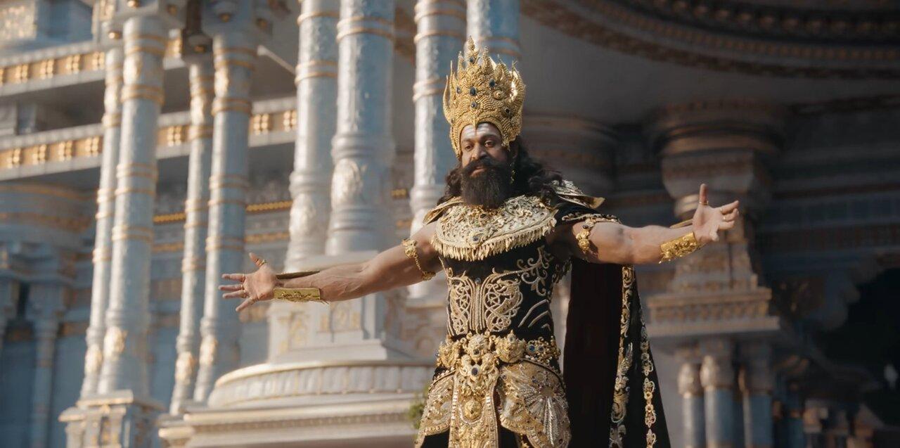 Yash steps into the iconic role of Ravana in Nitesh Tiwari's Ramayana, bringing a commanding screen presence and intense aura to the demon king. The trailer offers glimpses of his fierce look.