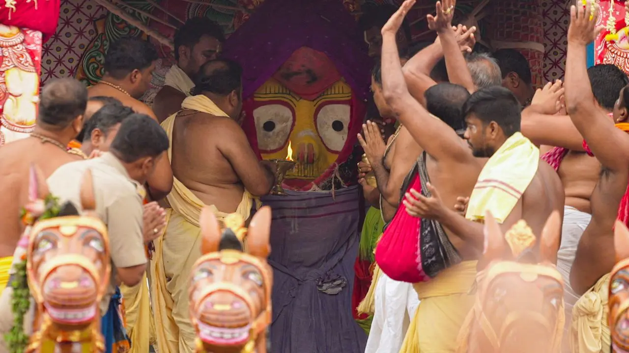 The Jagannath Rath Yatra is one of India's oldest and largest Hindu festivals, celebrated annually in Puri, Odisha. (Pics/ PTI)