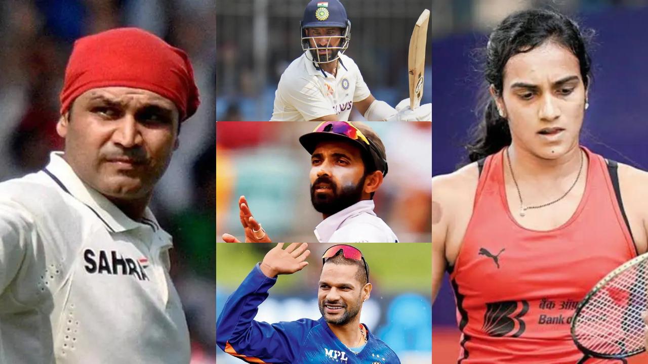 Sports fraternity shares heartfelt posts for Team India great Ajinkya Rahane Virender Sehwag, Cheteshwar Pujara, Ajinkya Rahane, Shikhar Dhawan, PV Sindhu (Pic: File Pic)