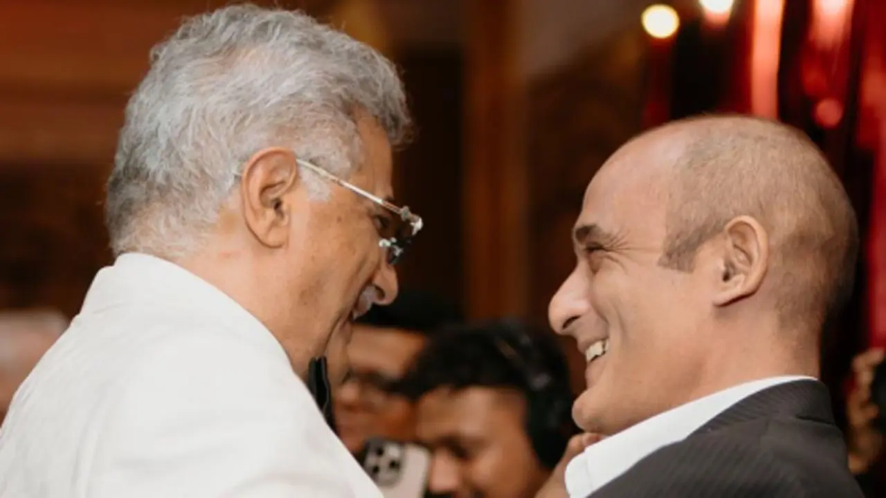 Akshaye Khanna makes rare appearance at Anshula Kapoor's wedding celebrations Picture Courtesy/Boney Kapoor's Instagram account