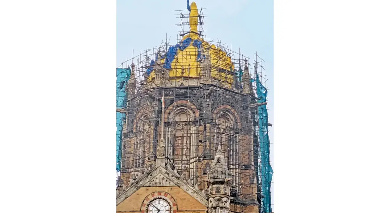 Mumbai LIVE: CSMT building dome leak repairs to be completed by August 31 Work underway at CSMT (File pic)