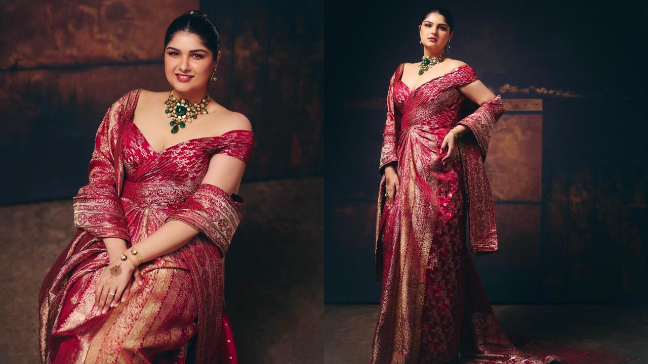 Newlywed stuns in red for her reception