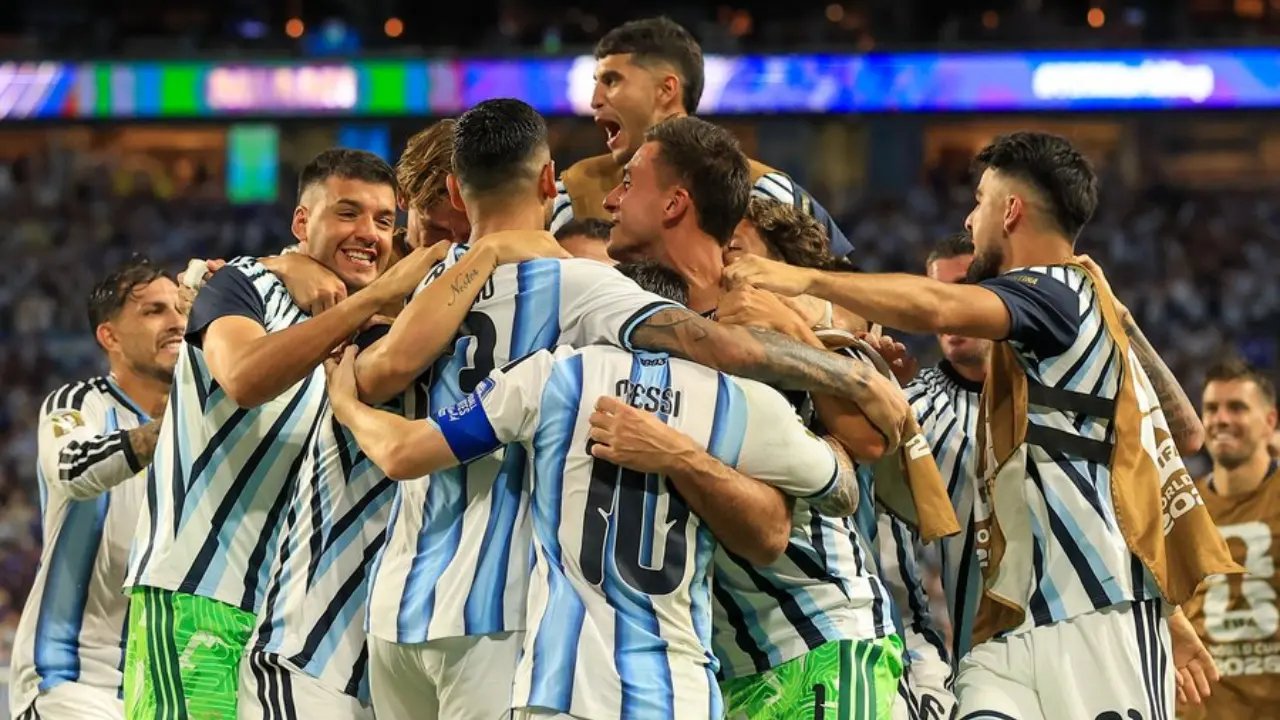 Holders Argentina survive Cape Verde's fightback to reach last-16 Argentina's players celebrate the win in the FIFA World Cup 2026 match against Cabo Verde (Pic: X/@Argentina)