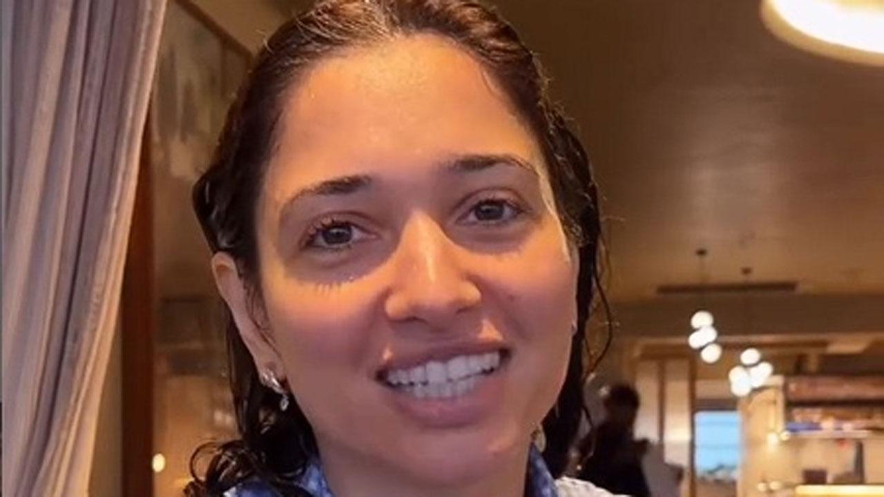 Rasha Thadani reacts as Tamannaah Bhatia enjoys soaking in Mumbai rains Picture Courtesy/Tamannaah Bhatia's Instagram account