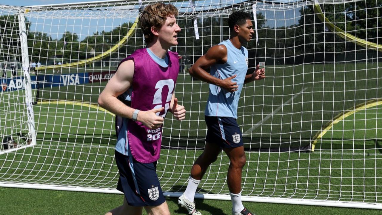 England football team's official X account shared pictures and a video of the Three Lions players training. "Putting in the prep for our final challenge," reads the caption of a post