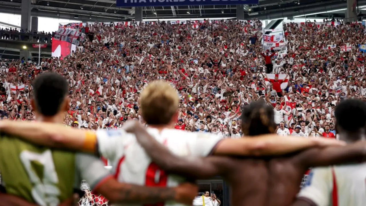 Here are all records you need to know after England's historic win over DR Congo England fans and players during the FIFA World Cup 2026 match against DR Congo (Pic: X/@England)