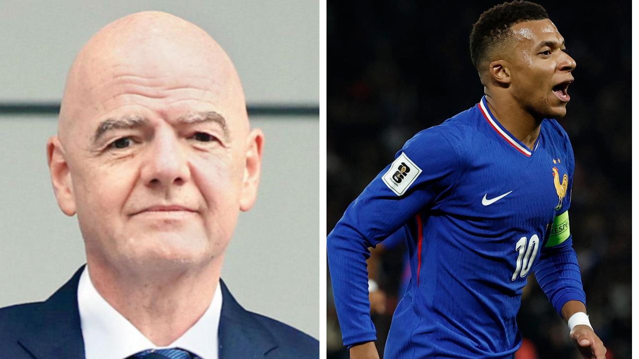 Gianni Infantino and Macron condemn Senator's racist remarks against Mbappe Gianni Infantino and Kylian Mbappe (File Pic)