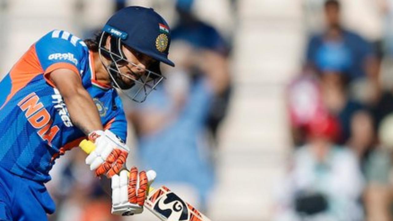 Kishan, Iyer help Team India reach 110 runs in 10 overs against England Ishan Kishan (Pic: X/@BCCI)
