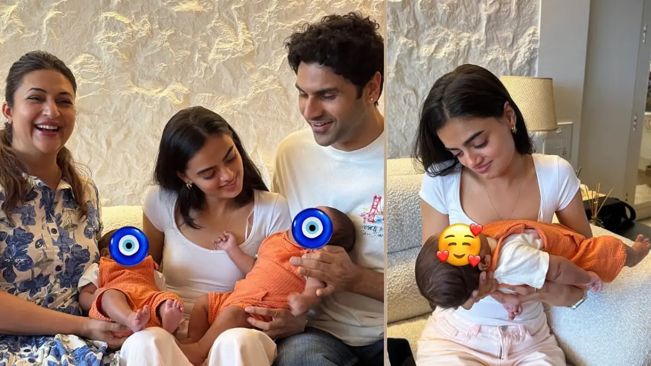 Divyanka Tripathi shares a heartfelt reply to Ruhaanika Dhawan meeting her twins Divyanka Tripathi, Ruhaanika Dhawan, Vivek Dahiya (Pictures via Instagram)