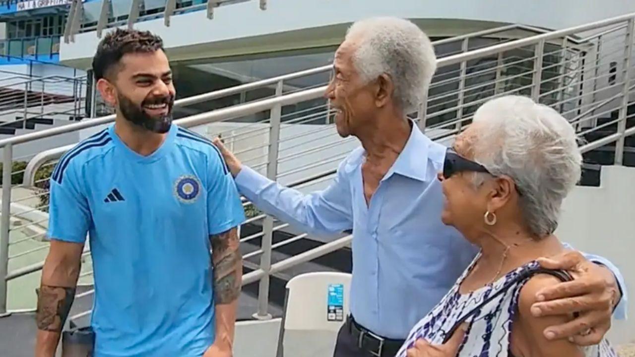 Virat Kohli with Sir Garfield Sobers (Pic: BCCI)