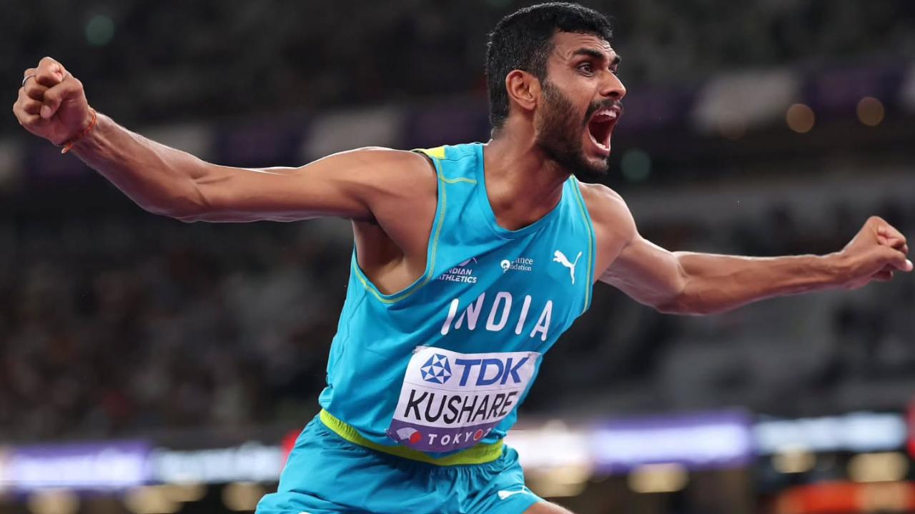 Sarvesh Kushare, Athletics (Men's High Jump)
Kushare became the first Indian athlete to win a silver medal in the men's high jump event at the Commonwealth Games. The Maharashtra-born athlete finished second after a series of successful jumps (Pic: X/@TheKhelIndia)