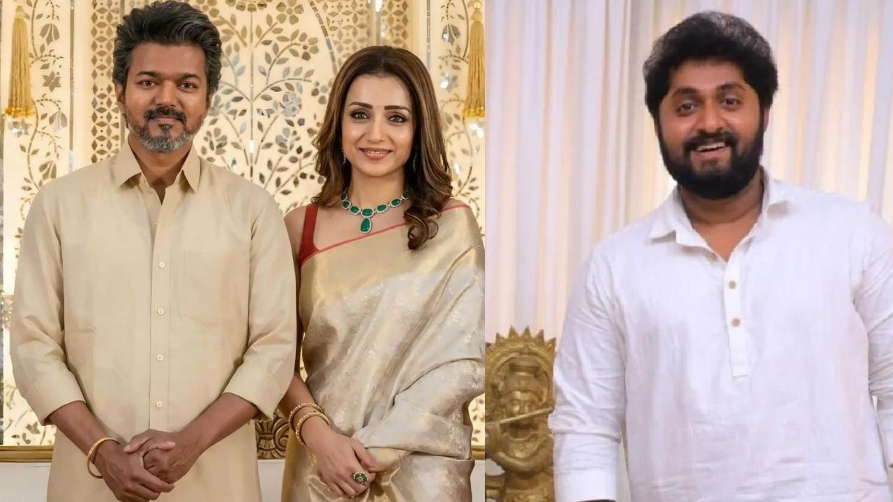 'I could become Chief Minister': Dhyan Sreenivasan's dig at CM Vijay and Trisha Vijay and Trisha, Dhyan Sreenivasan. Pics via X
