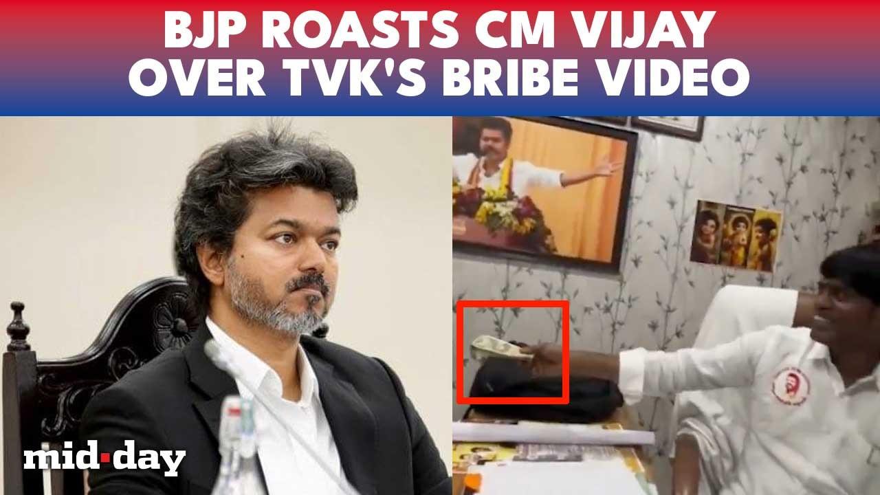 CM Vijay under fire, TVK leader caught taking Rs. 1.3 lakh bribe? BJP rains fire