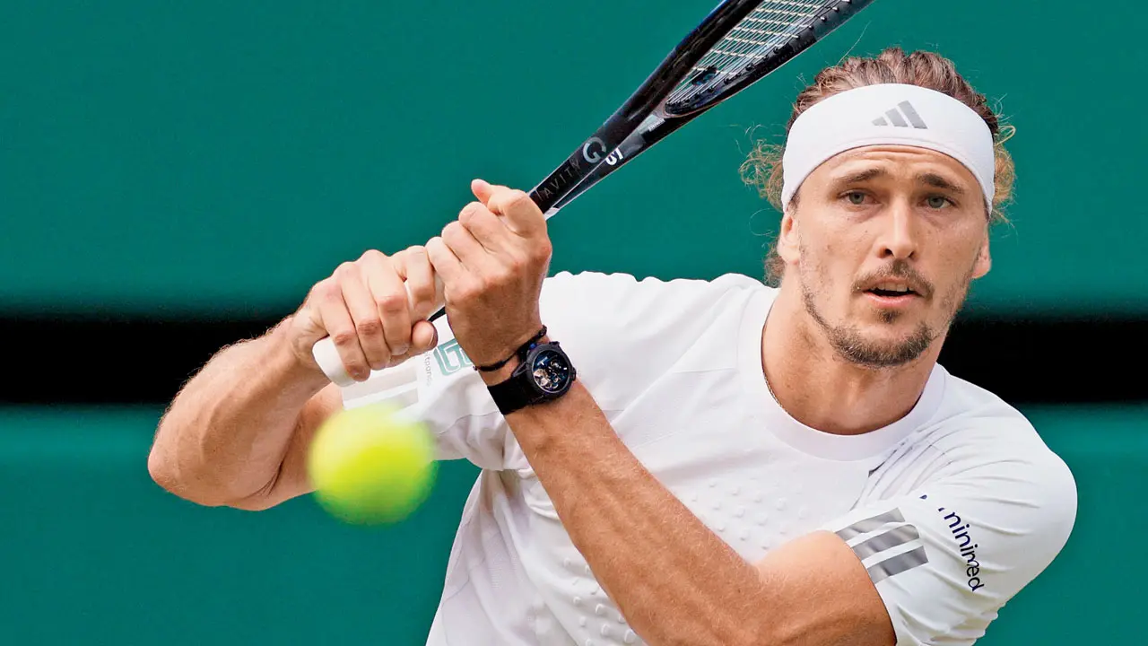 Wimbledon 2026: Alexander Zverev defeats Arthur Fery, seals final berth Germany’s Alexander Zverev returns to Britain’s Arthur Fery in London on Friday. Pic/AFP