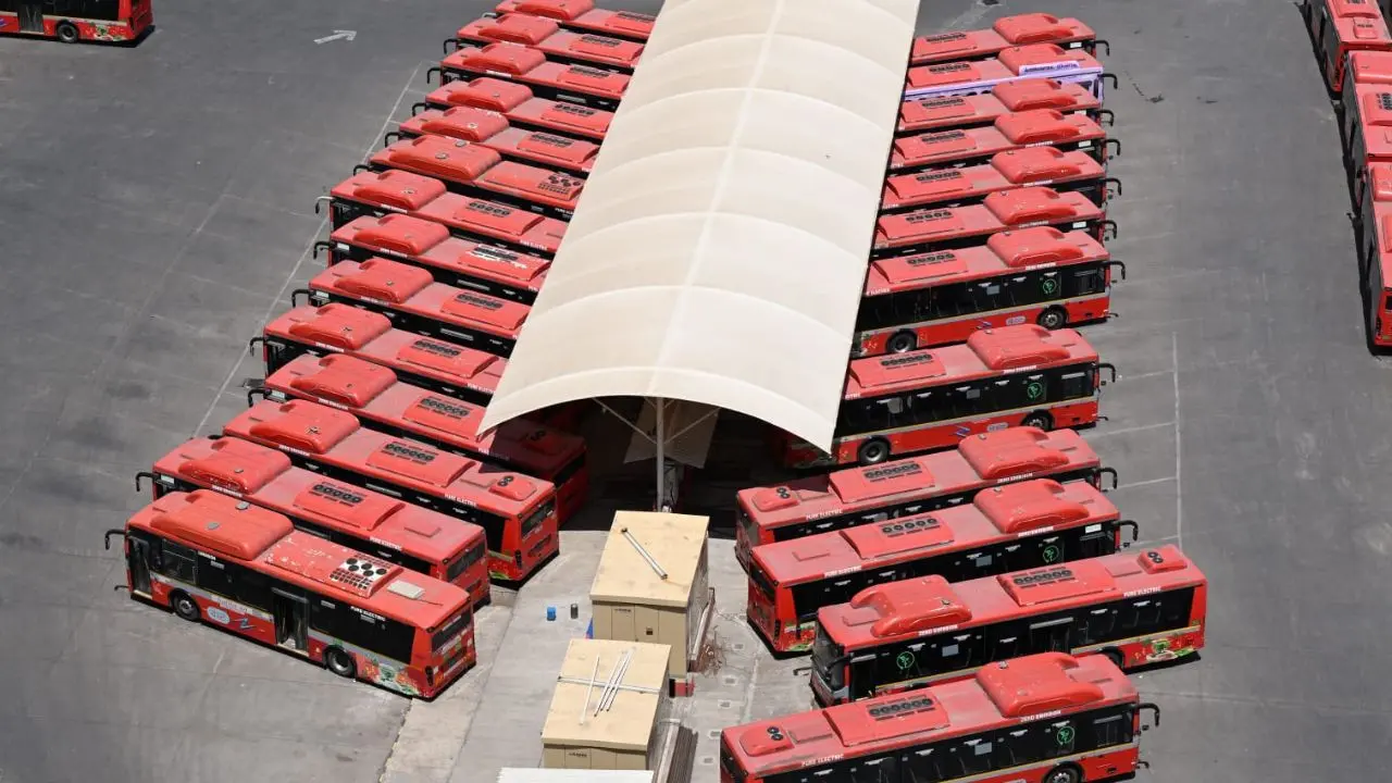IN PHOTOS: Magathane bus depot in Borivali remains packed with idle buses BEST buses remained stationary at the depot as strike enters second day