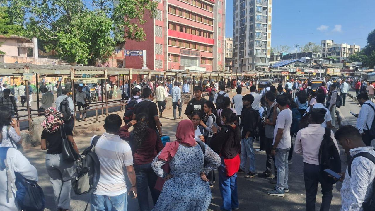 With BEST buses off the roads, commuters at Kurla station have been forced to rely on suburban rail and auto rickshaws, leading to severe overcrowding and chaotic scenes at Kurla station during peak hours (Pic/Sayyed Sameer Abedi)