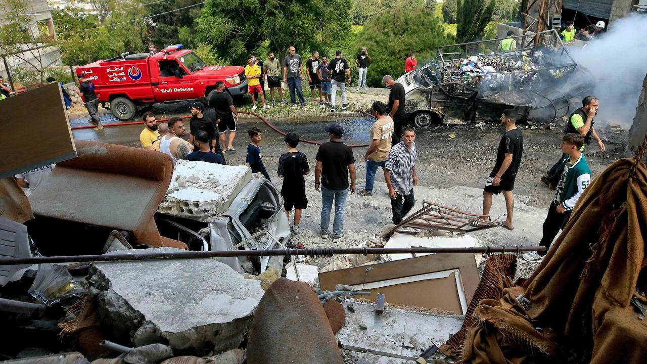 Residents inspect a damaged building in the village of Saksakiyeh after an Israeli bombardment. The attack came amid growing concerns that ceasefire agreements intended to halt fighting in Lebanon are failing to hold Residents inspect a damaged building in the village of Saksakiyeh after an Israeli bombardment. The attack came amid growing concerns that ceasefire agreements intended to halt fighting in Lebanon are failing to hold