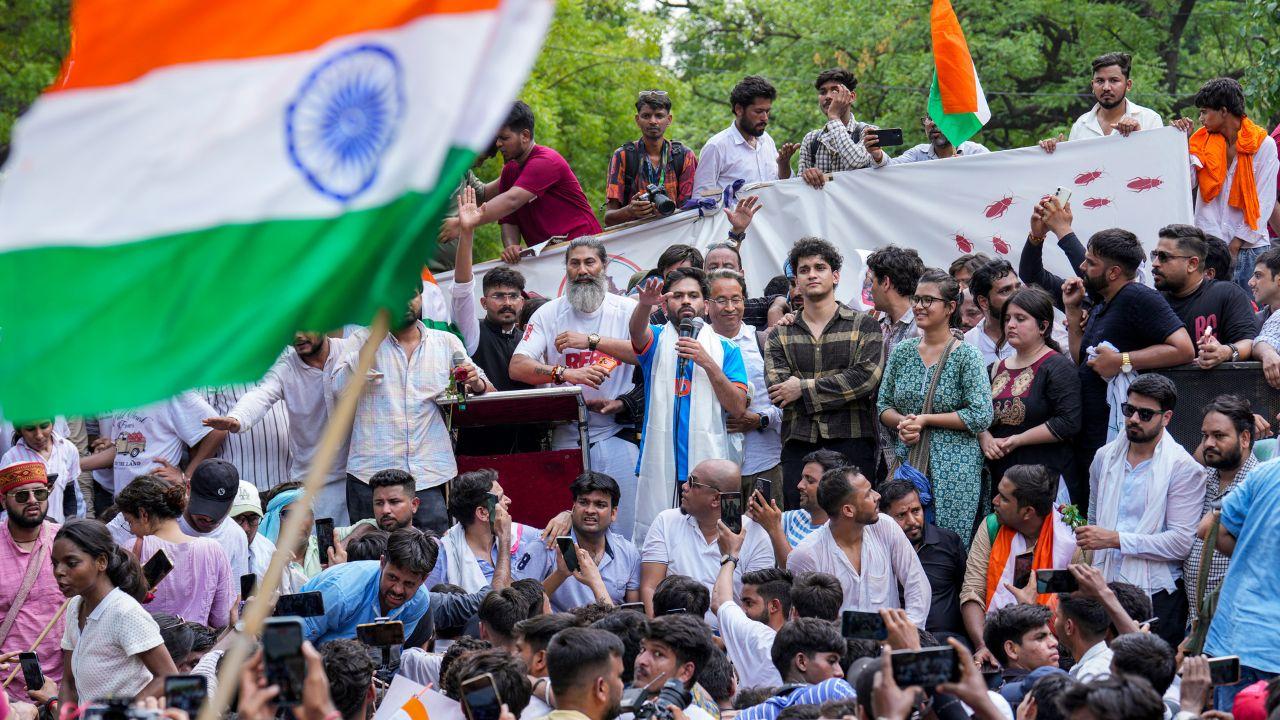 CJP activists and supporters stage a protest in Delhi, with founder Abhijeet Dipke and Sonam Wangchuk urging transparency and accountability in the NEET-UG controversy CJP activists and supporters stage a protest in Delhi, with founder Abhijeet Dipke and Sonam Wangchuk urging transparency and accountability in the NEET-UG controversy