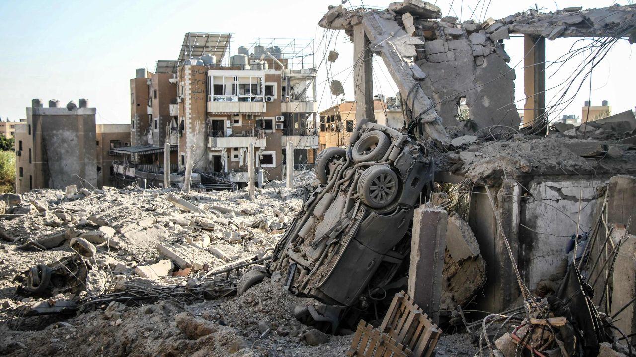 In the Burj al-Chamali area near Tyre, the aftermath of Israeli airstrikes reveals widespread destruction as military operations intensify across southern Lebanon. In the Burj al-Chamali area near Tyre, the aftermath of Israeli airstrikes reveals widespread destruction as military operations intensify across southern Lebanon.